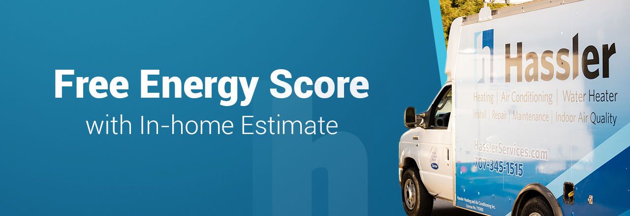 slide offering promotion for a free energy score with an in-home estimate