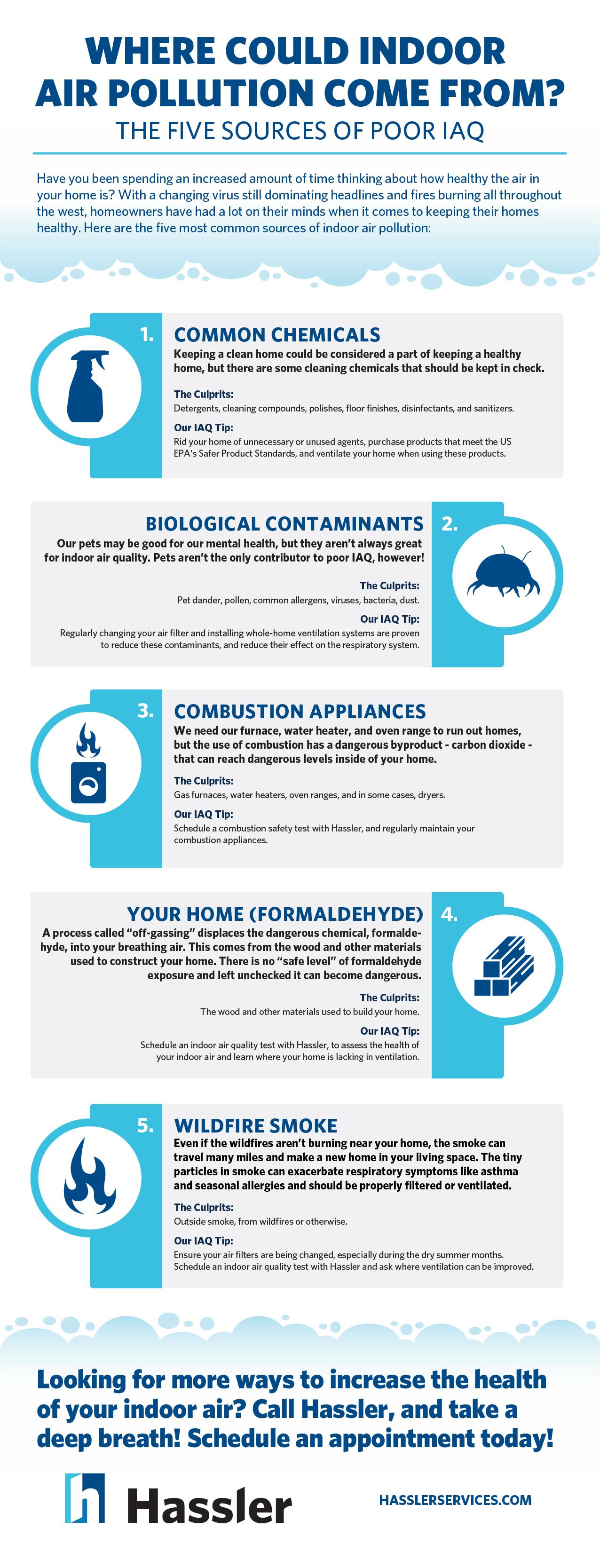 Hassler Infographic Detailing the 5 Most Common Sources of Indoor Air Pollution