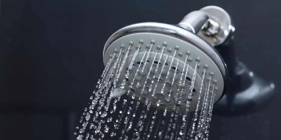 Shower head spraying water